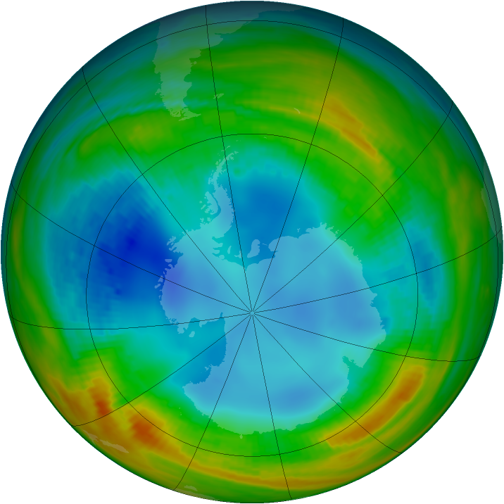 Antarctic ozone map for 04 August 1986